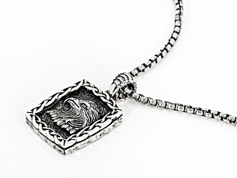 Keith Jack™ Sterling Silver Oxidized Eagle Pendant (Power And Independence)