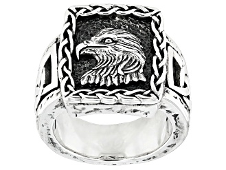 Keith Jack™ Sterling Silver Oxidized Eagle Ring (Pride And Independence)