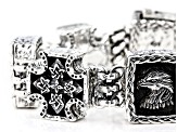 Keith Jack™ Sterling Silver Oxidized Eagle & Cross Bracelet (Power, Independence And Honor)