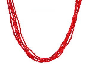 Red Murano Glass Micro-Bead 6-Strand Necklace