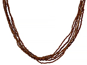 Brown Murano Glass Micro-Bead 6-Strand Necklace
