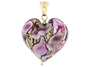 Pink Murano Glass "Zoe" Heart Pendant