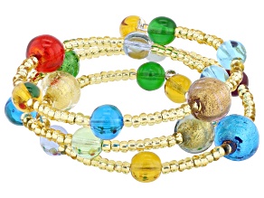 Multi-Color Murano Glass Wrap Bracelet