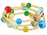 Multi-Color Murano Glass Wrap Bracelet