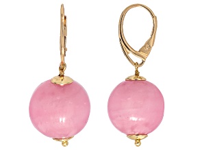 Pink Murano Glass 18k Yellow Gold Over Sterling Silver "Rondo" Earrings