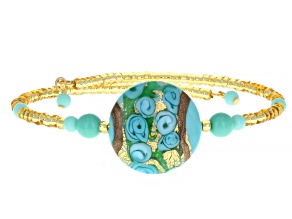 Teal Murano Glass "Millerose" Wrap Bracelet
