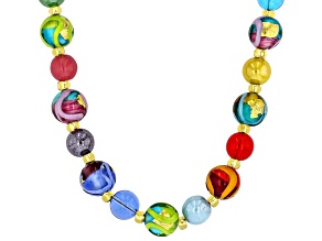 Multi-Color Murano Glass Bead 18" Necklace