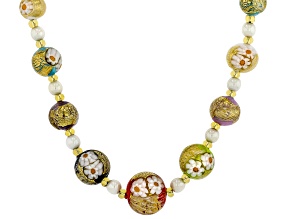 Multi-Color Murano Glass Bead 18" Station Necklace