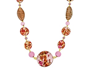 Murano Glass Pink Statement 18" Necklace