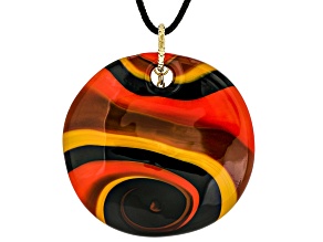 Murano Glass Pendant on Cotton Cord 23.5" Cotton Cord