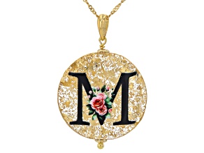 Murano Glass Initial "M" Pendant with 18" Chain