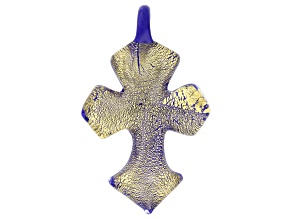 Murano Glass Blue Cross Pendant