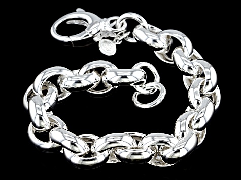Sterling Silver 11MM Rolo Link Bracelet
