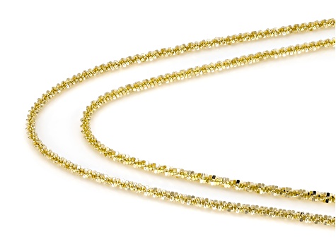 18K Yellow Gold Over Bronze Diamond Cut Criss Cross Chain 2.5mm ...