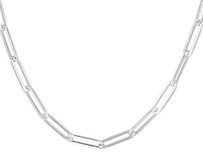 Sterling Silver Over Bronze 6mm Paperclip 18 Inch Chain