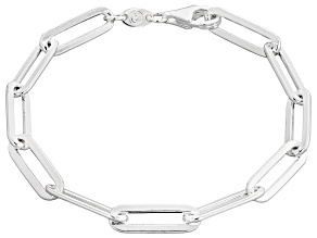 Sterling Silver Over Bronze 6mm Paperclip Link Bracelet