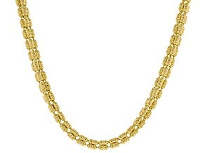 18k Yellow Gold Over Bronze 3.6mm Ghiaccio Diamond-Cut Bead 16 Inch Chain