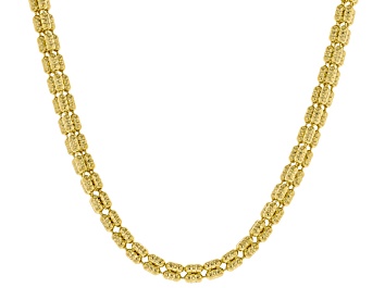 Picture of 18k Yellow Gold Over Bronze 3.6mm Ghiaccio Diamond-Cut Bead 16 Inch Chain