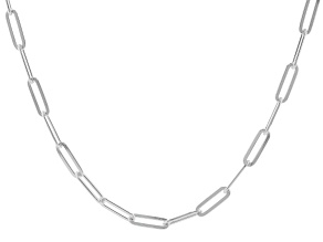 Sterling Silver Over Bronze 6mm Diamond Cut Paperclip 22 Inch Chain
