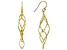 18k Yellow Gold Over Sterling Silver Swirl Drop Earrings