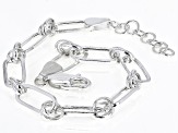 Sterling Silver 6.5mm Rectangle Link Bracelet