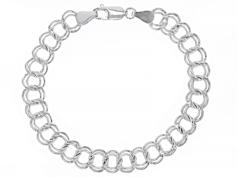 Sterling Silver Double Curb Link Bracelet - SPA027 | JTV.com