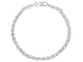 Sterling Silver 3MM Polished Wheat Link Bracelet