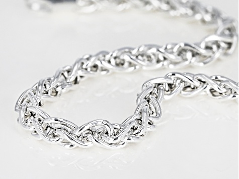 Sterling Silver 3MM Polished Wheat Link Bracelet