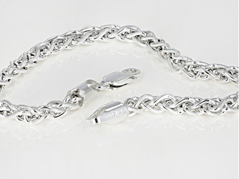 Sterling Silver 3MM Polished Wheat Link Bracelet