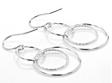 Sterling Silver Interlocking Hoop Dangle Earrings