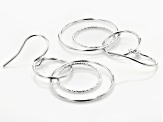 Sterling Silver Interlocking Hoop Dangle Earrings