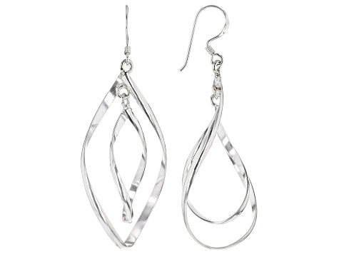 Sterling Silver Twisted Teardrop Dangle Earrings