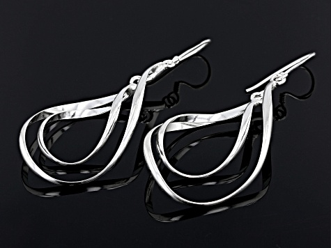 Sterling Silver Twisted Teardrop Dangle Earrings