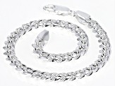 Sterling Silver Diamond-Cut 5mm Cuban Link Bracelet