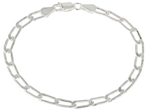 Sterling Silver 4.5mm Flat Curb Link Bracelet