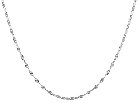 Sterling Silver 3mm Solid Diamond-Cut Valentino 20 Inch Chain