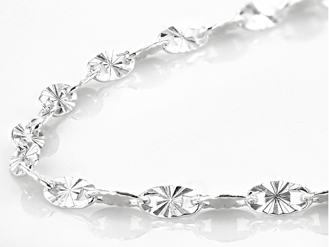 Sterling Silver 3mm Solid Diamond-Cut Valentino 20 Inch Chain