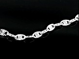 Sterling Silver 3mm Solid Diamond-Cut Valentino Link Bracelet