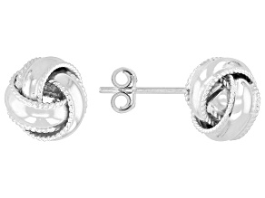 Sterling Silver 9mm Love Knot Stud Earrings