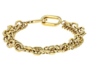 Gold Tone Stainless Steel Multi-Link Bracelet