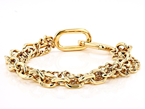 Gold Tone Stainless Steel Multi-Link Bracelet