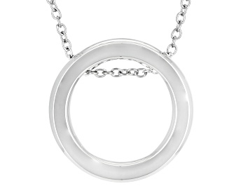 Picture of Stainless Steel Sliding Circle 16 Inch Necklace With 2 Inch Extender