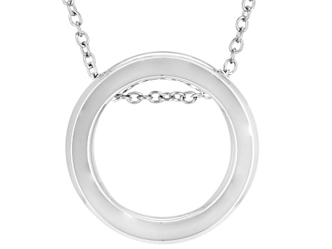 Stainless Steel Sliding Circle 16 Inch Necklace With 2 Inch Extender