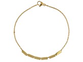 Gold Tone Stainless Steel Tube Bar Bracelet