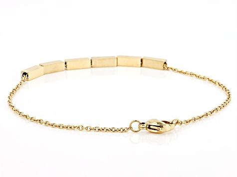 Gold Tone Stainless Steel Tube Bar Bracelet