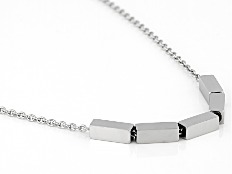 Stainless Steel Tube Bar Adjustable 18 Inch Necklace