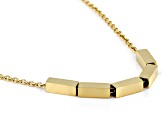 Gold Tone Stainless Steel Tube Bar Adjustable 18 Inch Necklace