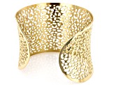 Gold Tone Stainless Steel Lace Design Cuff