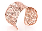 Rose Tone Stainless Steel Lace Design Cuff