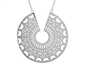 Stainless Steel Open Design Disc Necklace
